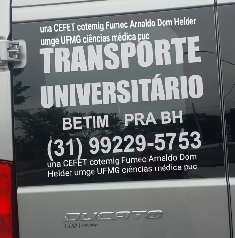 Transporte universitário Betim pra BH